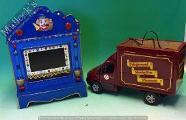 3x Homemade Fairground Booths/Displays containing internal screen with DVD player surrounded with