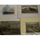 Good Selection of Early Engravings to include Copper Engraving c.1760 hand coloured of Salisbury