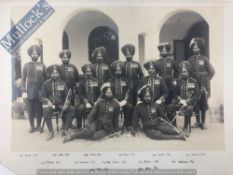India & Punjab – Sikh regiment large photo - Large rare early albumen photograph of Sikh officers of