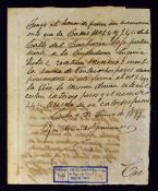 Cuba - 1899 manuscript signed by Emilio Bacardi during the Spanish American War (1898 - 1902).