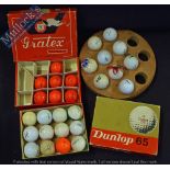 Golf Ball Selection to include 7x Gratex orange balls within box, and a mixed variety with some logo