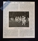 India / Sikh – Sport of Indian Soldiers original extract from Navy and Army Magazine 1902 showing