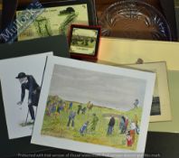 Golfing Collectables – To consist of Various prints (8), Box set of Coasters, 2 Sets of Strathmore