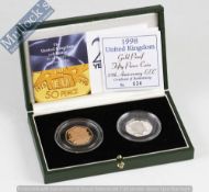 1998 Royal Mint Gold Proof 50p Coin set: 25th Anniversary EEC limited 634/1500 having 22ct gold