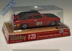 Dinky Toys 2214 Ford Capri Rally Special Diecast Model in red and black, in very good condition,