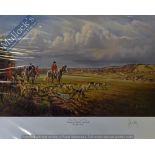 John King 1929 – 2014 Print - “Away from a Norfolk Clump” Crawley & Horsham Foxhounds signed in