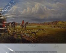 John King 1929 – 2014 Print - “Away from a Norfolk Clump” Crawley & Horsham Foxhounds signed in