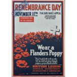 Original Remembrance Day Poster: November 11th F.M. Haig's Appeal featuring Poppies saying Wear a