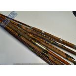 Fishing Rods and Parts to include an Army & Navy London 15’ 3 piece greenheart salmon fly rod,