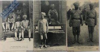 India & Punjab – Sikh Troops On Route to Western Front Three vintage WWI postcards showing Sikh