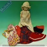 Soft Face Doll - 35cm Doll with movable joints cloth body and a selection of clothes capes, jackets,