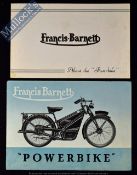 Francis Barnett Powerbike. 1948 – 50 Sales Catalogue - A Three fold Sales Catalogue illustrating and