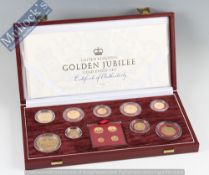 Stunning 2002 Royal Mint Gold Proof Golden Jubilee set: Limited 1206/2002 This set contains a