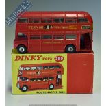 Dinky Toys Diecast Model 289 Routemaster Bus ‘Tern Shirts’ and Kings Cross Decals, in red, in good