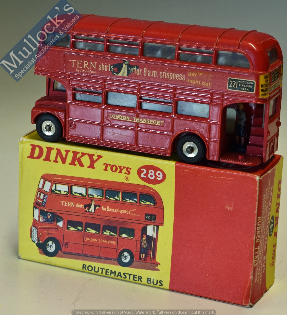 Dinky Toys Diecast Model 289 Routemaster Bus ‘Tern Shirts’ and Kings Cross Decals, in red, in good - Image 2 of 2