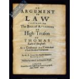 Great Britain - English Civil War; An Argument Of Law Concerning The Bill Of Attainder Of High