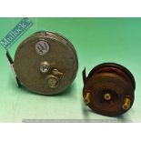 Grice & Young Fishing Reel Avon Royal 4.25cm twin handled, chrome foot, top tensioner together