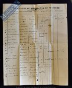 Crime - Leek, Staffordshire. List of Cases At The Court House. 1872 - Black printing with manuscript