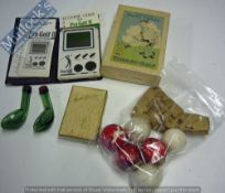 Various Golfing Items to include Pro Golf II Game, Tiddley-Golf Valentine’s Party Games, Card Golf