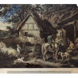 G Moreland - “The Door of the Village Inn” 19th Century print in original Hogarth frame f & g 62 x