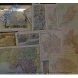 Selection of Maps Mostly have been removed from an atlas together with 2 framed examples covering