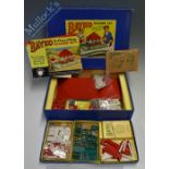 Bayko 3 Building Set with red white and green pieces, plus accessories and box, and Instruction