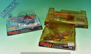 Dinky Toys 732 Bell Police Helicopter Diecast Model Together with 719 Spitfire Mk II, 736