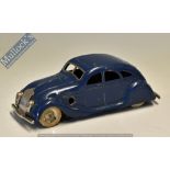 Triang Minic Clockwork ‘Sunbeam’ Toy Car made in England in blue, without box, in good condition
