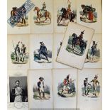 Military Napoleonic Prints - 19th Century hand coloured prints of French soldiers from the book