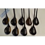 A Great Collection of Lockwood Brown Large Headed Persimmon Wood Modern Classic Golf Clubs (9) –