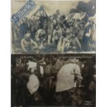 India & Punjab – Sikh Soldiers Bathing at Camp Postcards - Two vintage French postcards showing Sikh