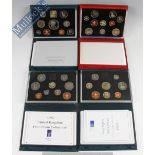 Royal Mint Proof Coin Set: To include cased sets 1992, 1995, 1999 all in green presentation cases