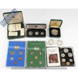 Collection of Zambia, Zimbabwe, Malawi coins: To consist of Proof sets Zambia 1978, set of 3 1964,