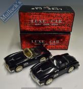 Tinplate Luxe Car Push and Go BMW 507 convertible (missing wing mirror) and hardtop issues both in