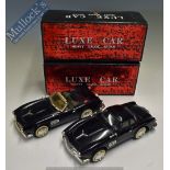 Tinplate Luxe Car Push and Go BMW 507 convertible (missing wing mirror) and hardtop issues both in