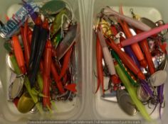 Collection of Assorted Fishing Salmon Spinners 40 in total various sizes and appear unused ready