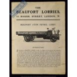 The Beaufort Lorries 1904 Sales Catalogue – A 4 page sales catalogue with photographs and 3 angle