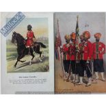 India & Punjab – Sikh and British Officers Postcards Two early vintage postcards showing 15th