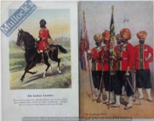 India & Punjab – Sikh and British Officers Postcards Two early vintage postcards showing 15th