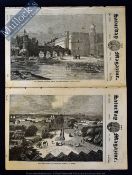 India – Two Original Antique Saturday Magazines Published in 1838 showing front page woodblock