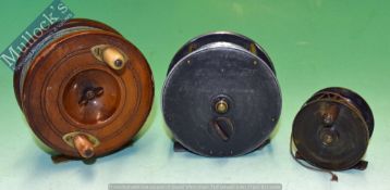 Fishing Reels - C Farlows 3-1/2” Patent Lever No1752 Reel (broken foot at one end), plus an