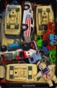 Selection of Ghostbuster Plastic Toys to include 3x Ecto-1 models, Captain America model, various