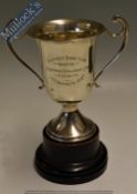 Rifle Shooting – District Bank Club Trophy Sheppard Challenge Cup 1937 - hallmarked silver on wooden