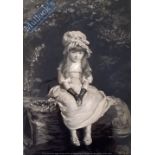 John Everitt Millais Signed Original Mezzotint “Cherry Pie” signed in pencil by J E Millais and S
