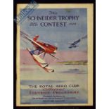 Schneider Trophy Contest 1929 The Royal Aero Club Souvenir Programme - 52 page programme full of