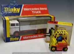 Dinky Toys Mercedes Benz Truck 940 in white and red, appears in good condition with original box