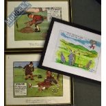 Golfing Lithograph Prints Pair of Chas Crombie prints Rule XVIII and Rule IV 43 x35cm framed,