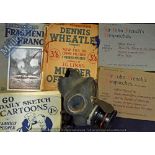 WWII British Civilian Issue Gas Mask marked 1939 P.C.B - together with Dennis Wheatley ‘Murder Off