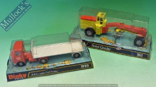 Dinky Toys 963 Road Grader Diecast Model Together with 915 A.E.C. Flat Trailer in original boxes (