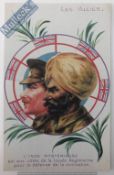 India & Punjab – Sikh & British Officer Vintage WWI postcard showing Sikh officer titled ‘Les